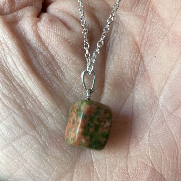 Genuine Unakite Stone Pendant and Necklace J4 - Picture 5 of 8